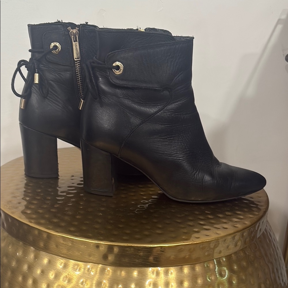 Black Leather Ankle Boots